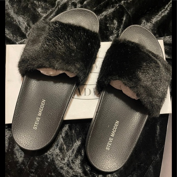 Steve Madden Shoes - Steve Madden Fur Slides sz 9